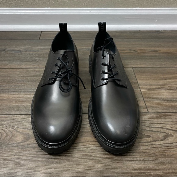 All Saints shoesTor Plain Toe Derby In Black Brush Off - Picture 3 of 11